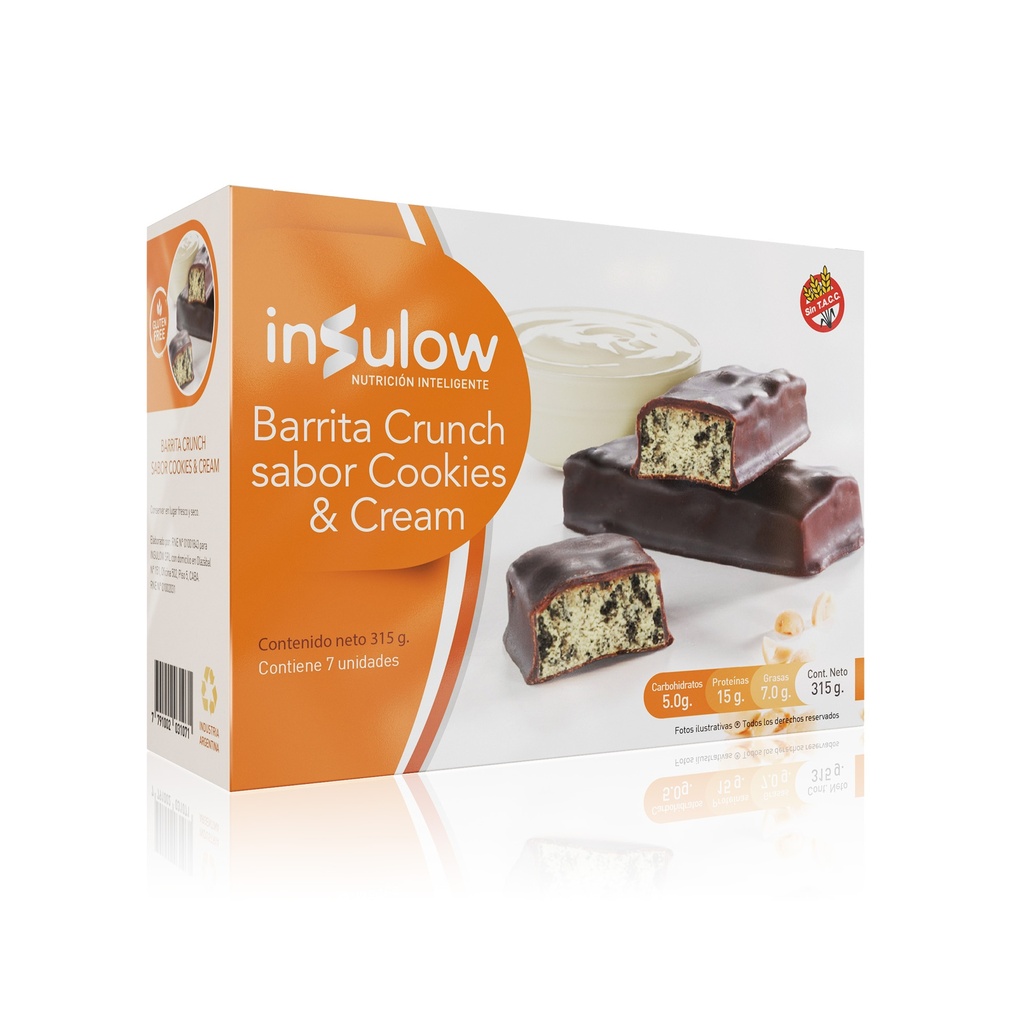 7 BARRAS DE PROTEÍNA COOKIES & CREAM INSULOW
